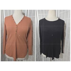 Torrid Waffle Crew Neck Knit Long Sleeve Top Shirt Plus Size: 00X (10) - 2pcs